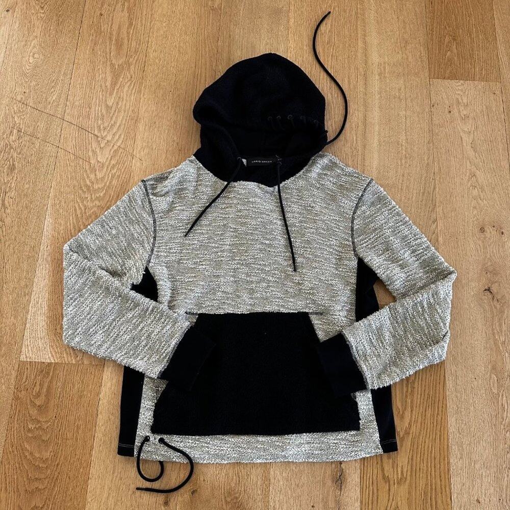 Craig Green Reverse Laced Hoodie in Greenish Gray and Black